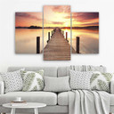 3 stykke lærredstryk, Jetty Lake Sunset