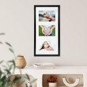 Cadre photo collage pour 3 photos - MDF noir - 23x46 cm