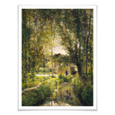 Plakat Daubigny - Krajobraz z promieniami słońca