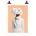 Plakat Dama w bieli z kwiatami - Treechild