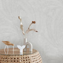 Papier peint à motifs de feuilles Elysium blanc