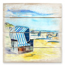 Obraz drewniany Bleichner - plaża Sylt - 40x41,5 cm