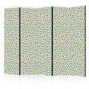 Paravent, Raumteiler freistehend, Trennwand - Giraffe Pattern in Turquoise Spots on a Light Backgrou