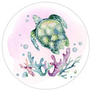 Sticker mural Kvilis - Tortue qui nage - Rond