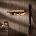 Pendelleuchte Maria, braun, 115 x 70 cm, Holz Pendellampe, dimmbar