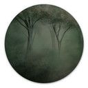 Houten Wanddecoratie bos magie in de ochtendmist groen - Ms Tiff - Rond