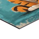 Billede af glad tigerunge - Magnusson – print på aluminium (Alu-Dibond)