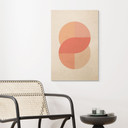 Plakat drewniany Geometryczne kształty w kolorze pomarańczowo-różowym - 1X Studio
