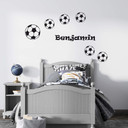 Wallsticker Fodbolde + Navn