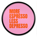 Plakat Więcej Espresso mniej Depresso - Fritsch - Okrągły