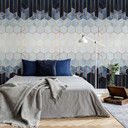 Fototapet - Frederiksson - Blue & White Hexagons