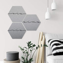 Hexagone - Alu-Dibond aspect argenté - Vis ris aime (Set de 3)