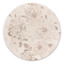 Billede af Dahliaer Shabby Chic Beige - Bloomery Decor - rund – print på aluminium (Alu-Dibond)