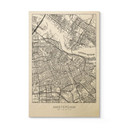 Plakat drewniany mapa miasta Amsterdam