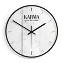 Wanduhr aus Glas - Karma regelt das schon Ø30 cm