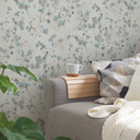 A.S. Creation blomstret tapet i blå og hvidt non-woven tapet blomstret i mat og glat