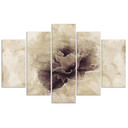 5 stykke lærredsprint, Rose Flower Beige Nature