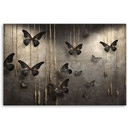 Canvasbillede, Sorte sommerfugle 3D