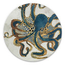 Tableau sur alu-Dibond rond SpaceFrog Designs - Poulpe doré
