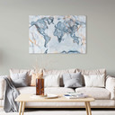 Tableau sur verre Mielu - Carte du monde en marbre