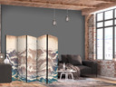 Paravent, Raumteiler freistehend, Trennwand - Turbulent Ocean , 5-teilig - 225x172 cm