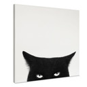 Drewniany obraz Spojrzenie czarnego kota - Korenkova - Kwadratowy