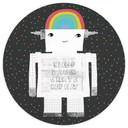 Fototapeta Rainbow Robot Sleep Laugh Create - Treechild - Okrągła - Samoprzylepna / nietkana
