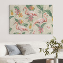 Obraz na płótnie flaming i tropikalne liście - Bloomery Decor