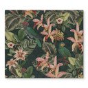 Kogeplade jungle med papegøjer natgrøn - Bloomery Decor