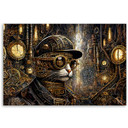 Canvasbillede, Fantastisk kat i steampunk-stil