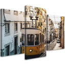 3 stykke lærredsprint, Sporvogn Lissabon City gul