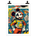 Plakat Treechild - Mickey jako astronauta w stylu retro