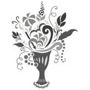 Sticker mural - Bouquet Argenté