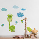 Sæt med sjove dyr (mønster) wallsticker