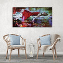 3 stykke lærredsprint, nøgen kvinde