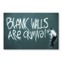 Glasbillede - Banksy - Blank walls are criminal