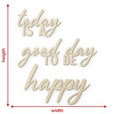 drewniany napis 3D Today is a good day to be happy - Poplar