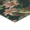 Kogeplade jungle med papegøjer natgrøn - Bloomery Decor