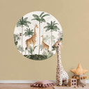 Sticker mural Kikki Belle - Les giraffes - Rond
