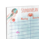 Tischaufsteller zum Beschriften - Stundenplan Meerestiere - transparent - Tischaufsteller für Kinder