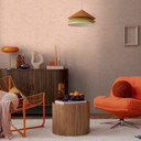 Vliestapete modern - feines Streifenmuster in Terrakotta & Greige