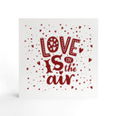 Billede af træ til at sætte op - Love is in the air red - 15x15 cm
