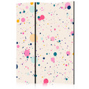 Paravent, Raumteiler freistehend, Trennwand - Dots on a Light Pink Background