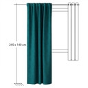 Homing Samtvorhang mit verdeckten Schlaufen Velia petrol -  2,45 x 1,4 m