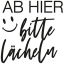 Spiegel Sticker Ab hier bitte lächeln
