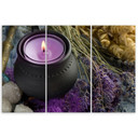 3-delt lærredstryk Lilla Zen Spa Candle