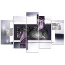 5 stykke lærredstryk Abstrakt Violet Grey