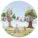 Oliver Robins - Tree House Party - Fototapeta okrągła - tapeta flizelinowa/tapeta flizelinowa samopr