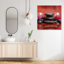 Canvasbillede, Zen-sten rød baggrund