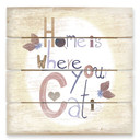 Obraz drewniany Loske - Home is where your Cat is - 40x41,5 cm